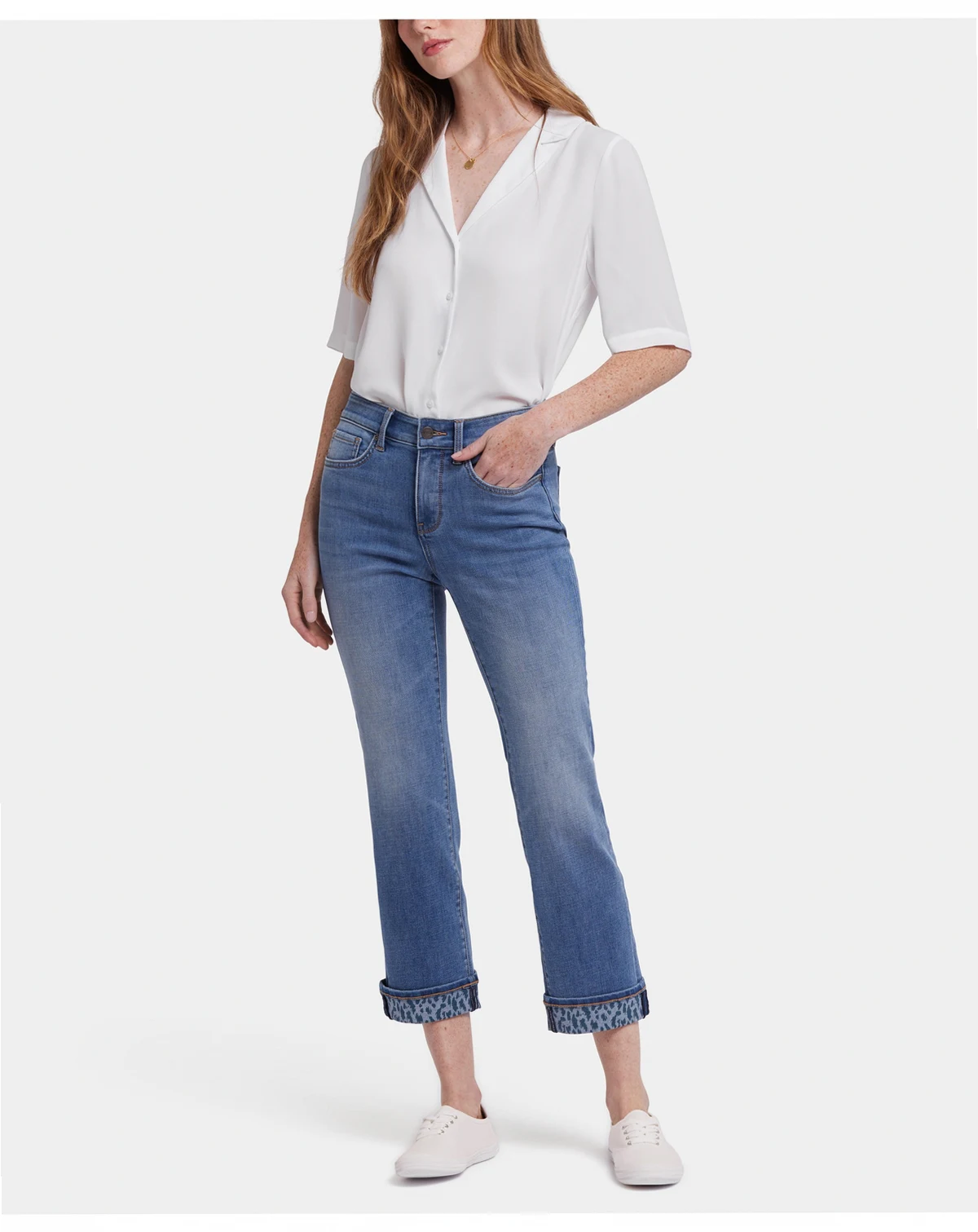 Women's Marilyn Straight Ankle Jeans with Printed Cuffs