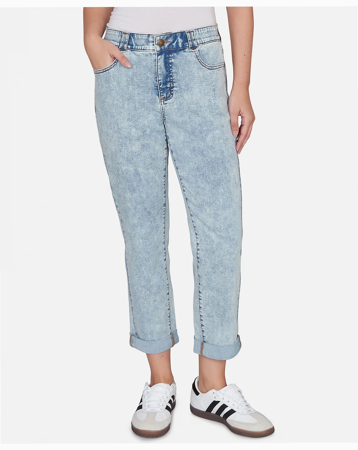 Petite Comfort Waist Stretch Denim Girlfriend Jeans