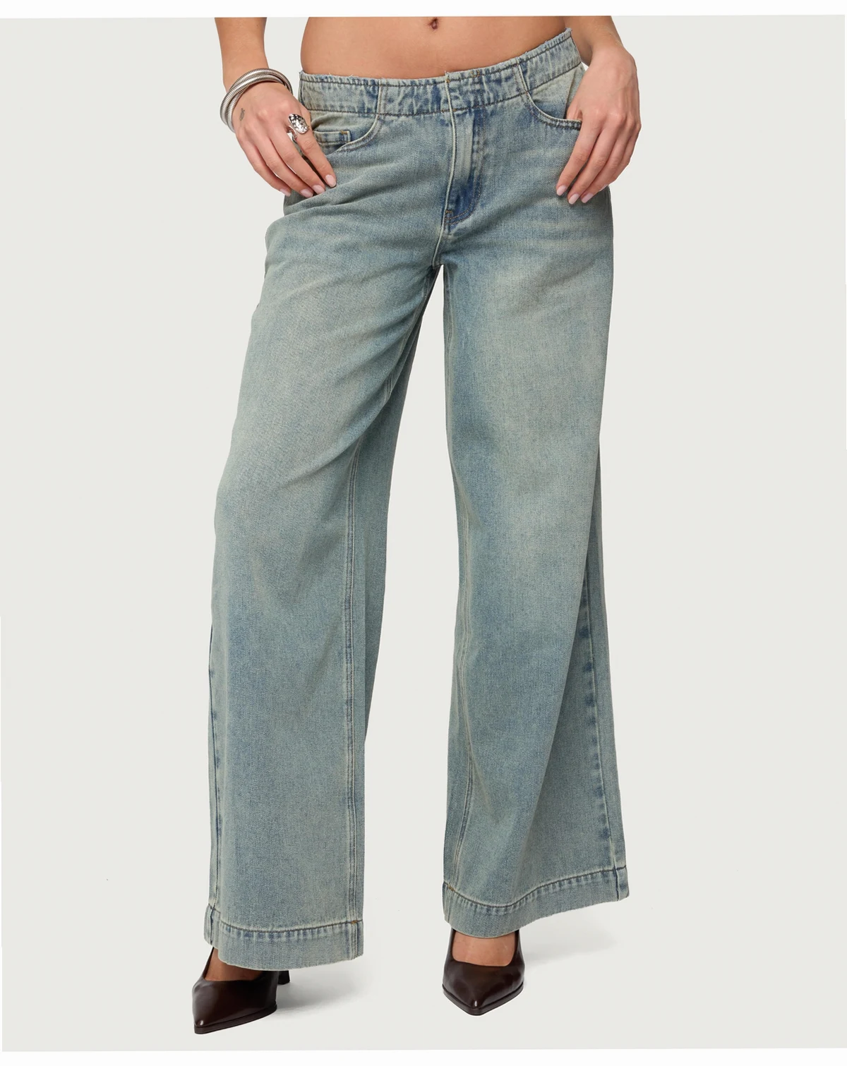 Women's Saffie No Waistaband Low Rise Baggy Jeans