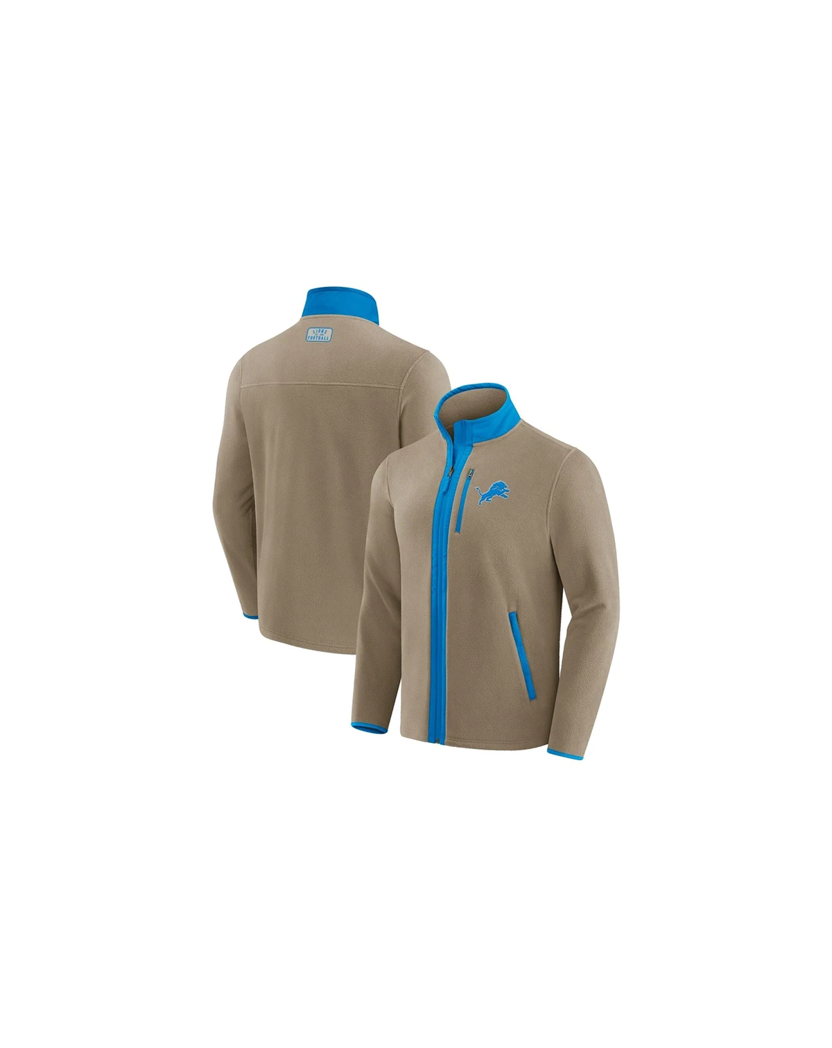 Darius Rucker Collection by x NFL Men's Tan Detroit Lions Heavyweight Polar Fleece Full-Zip Jacket