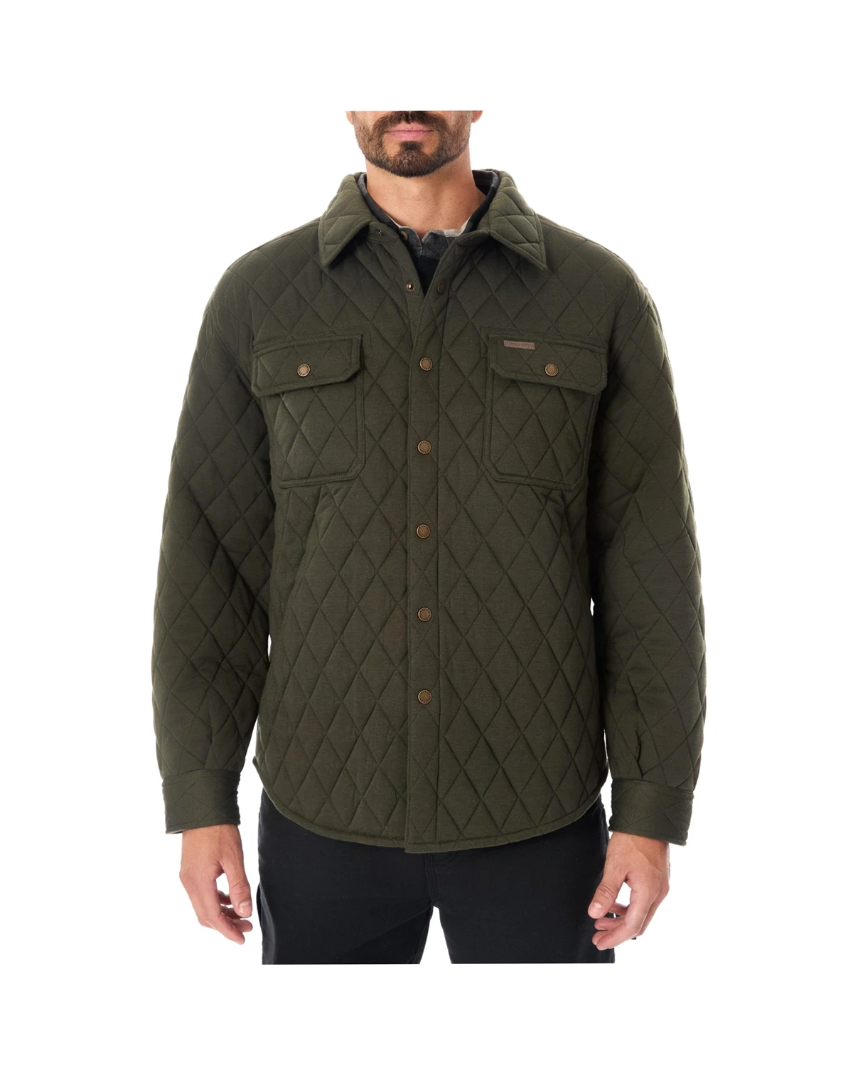 Men's Snap Closure Diamond Quilted Knit Shirt-Jac