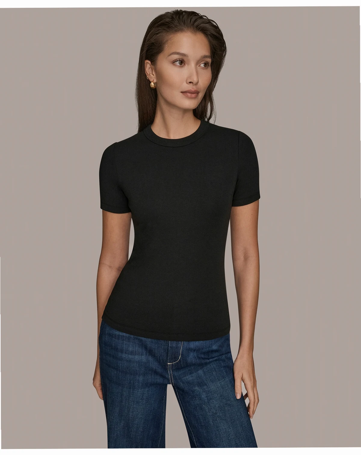 Women's Rib Short-Sleeve Crewneck T-Shirt