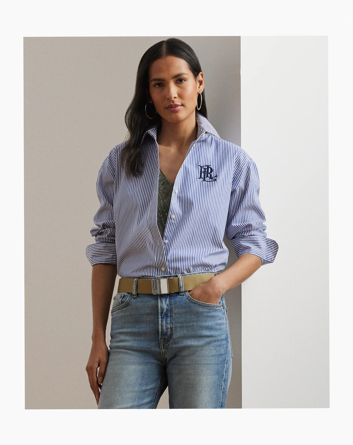 Women's Striped Long-Sleeve Shirt