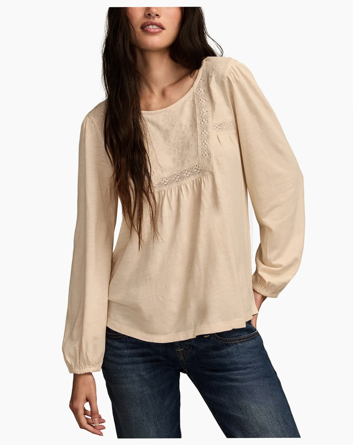 Women's Embroidered Long Sleeve Top