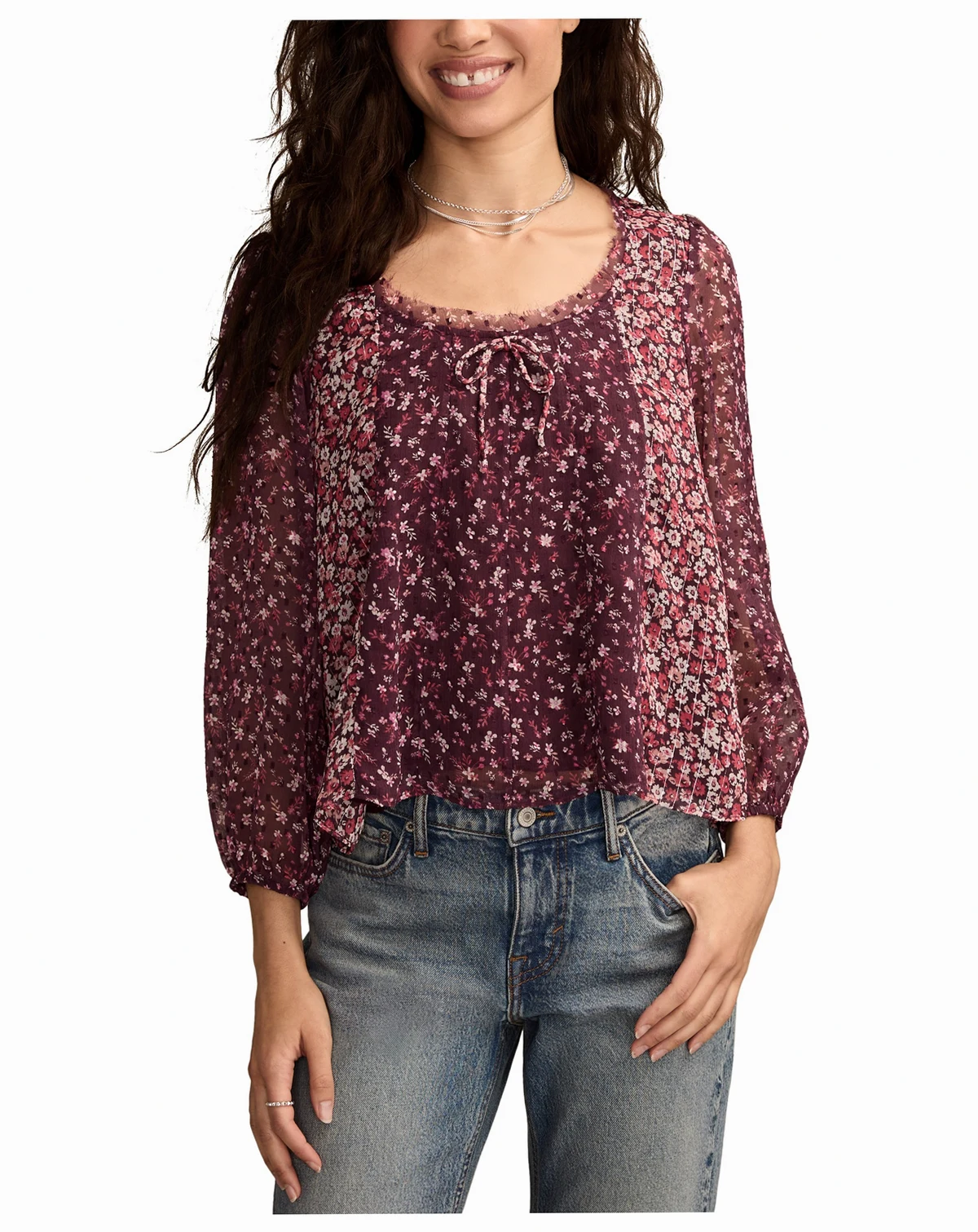 Women's Print Mix Swing Top