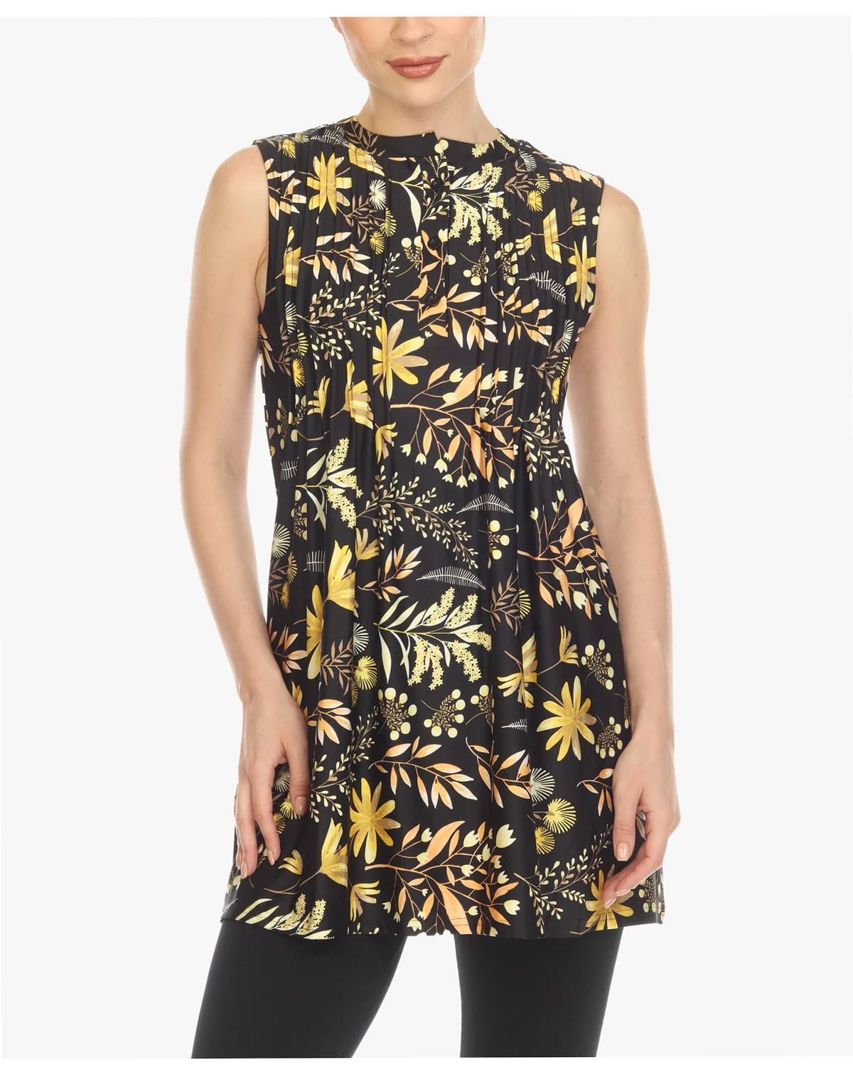 Women's Floral Sleeveless Tunic Top