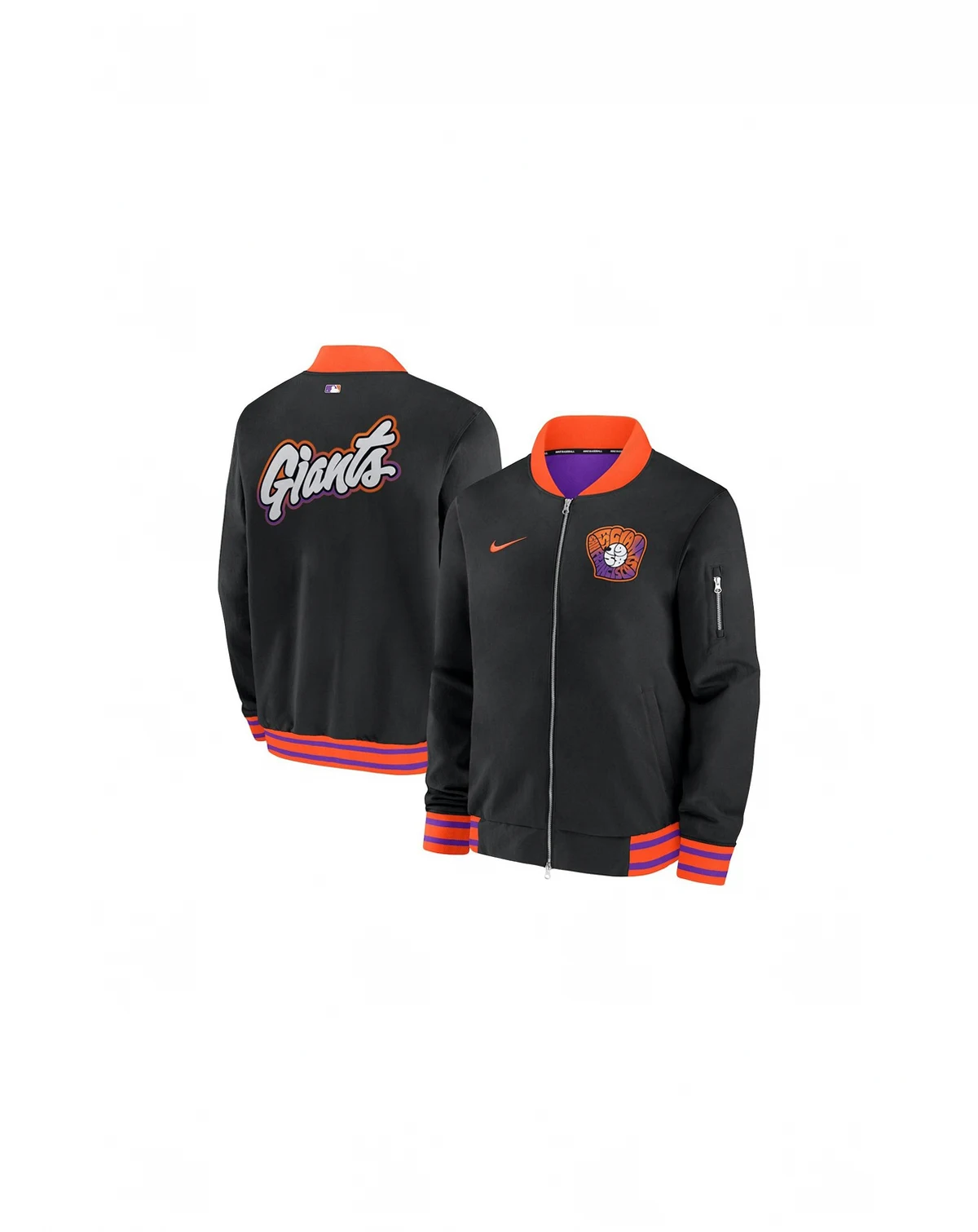 Men's Black San Francisco Giants 2025 City Connect Authentic Collection Full-Zip Bomber Jacket