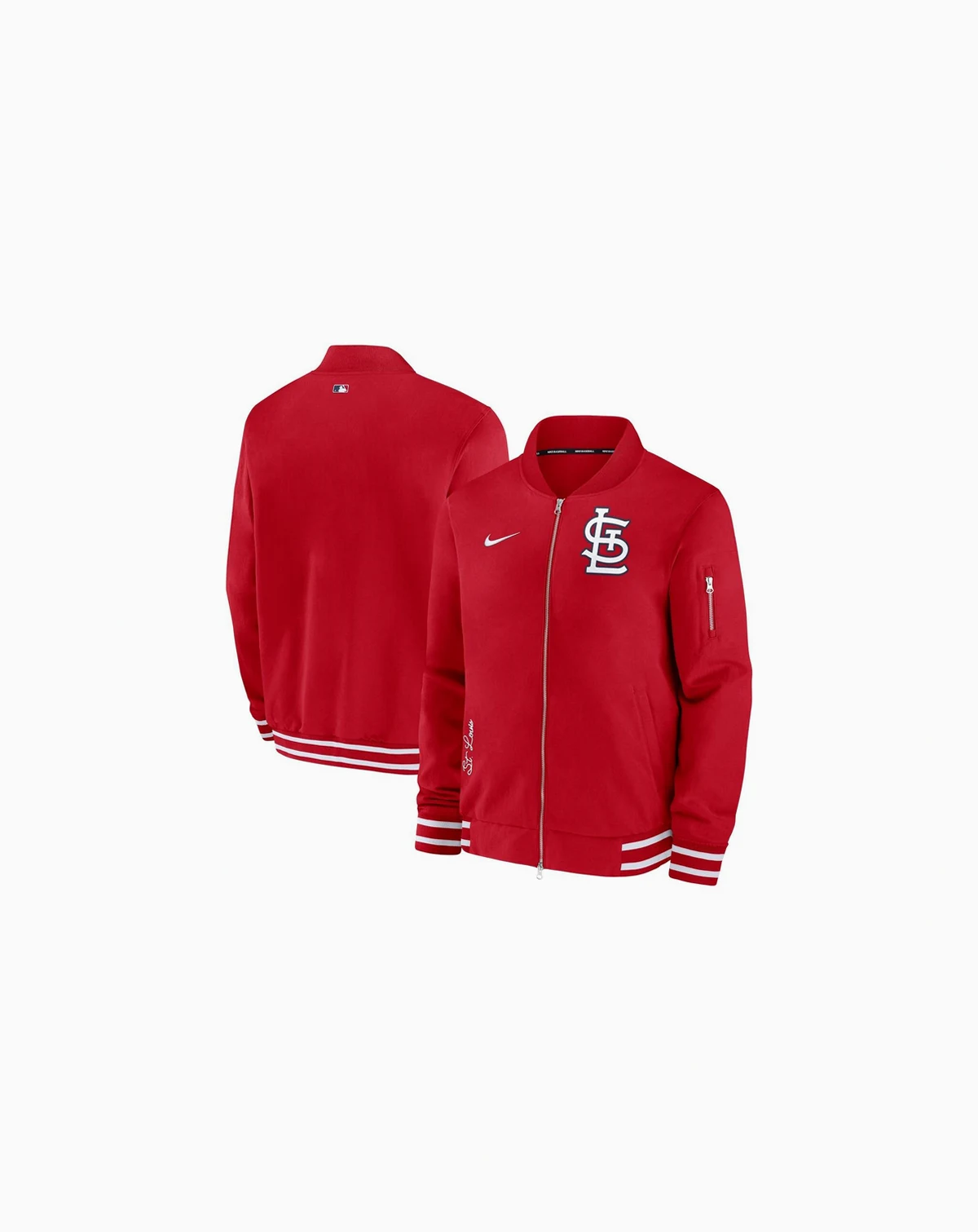 Men's Red St. Louis Cardinals Authentic Collection Full-Zip Bomber Jacket