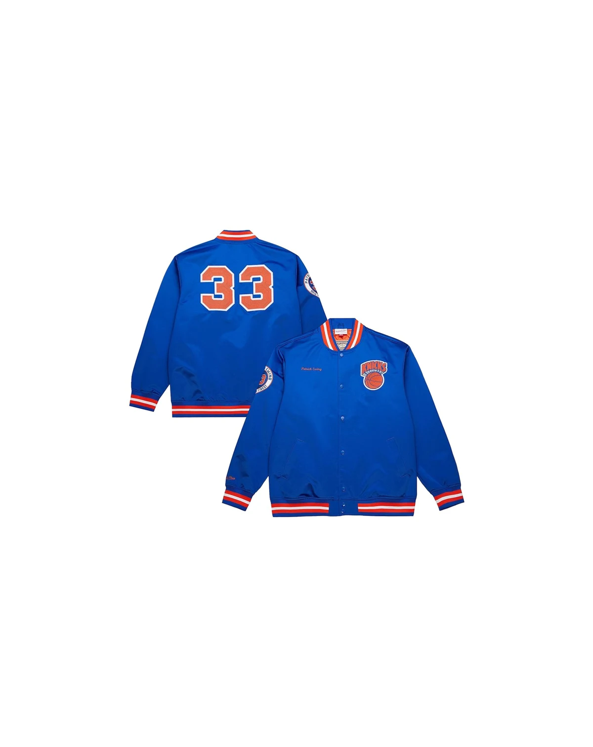 Men's Patrick Ewing Royal New York Knicks NBA Legends Full-Snap Satin Jacket