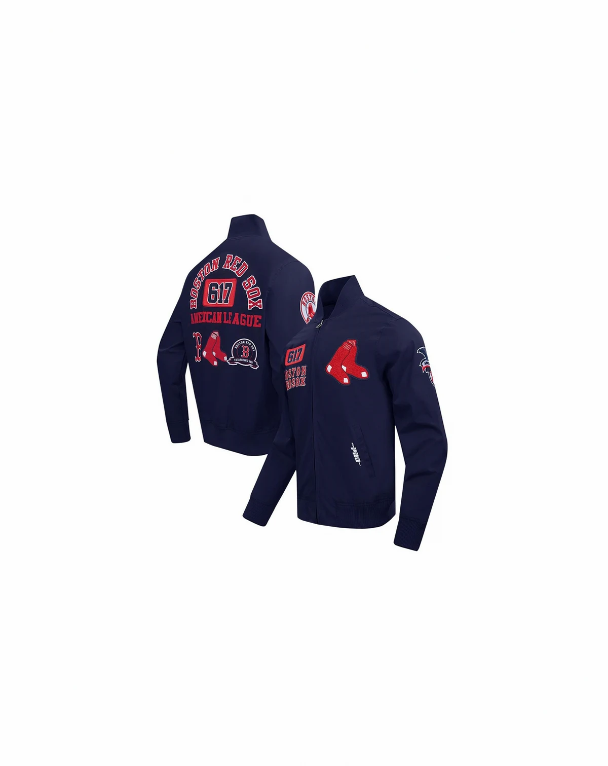 Men's Navy Boston Red Sox Area Code Twill Full-Zip Jacket