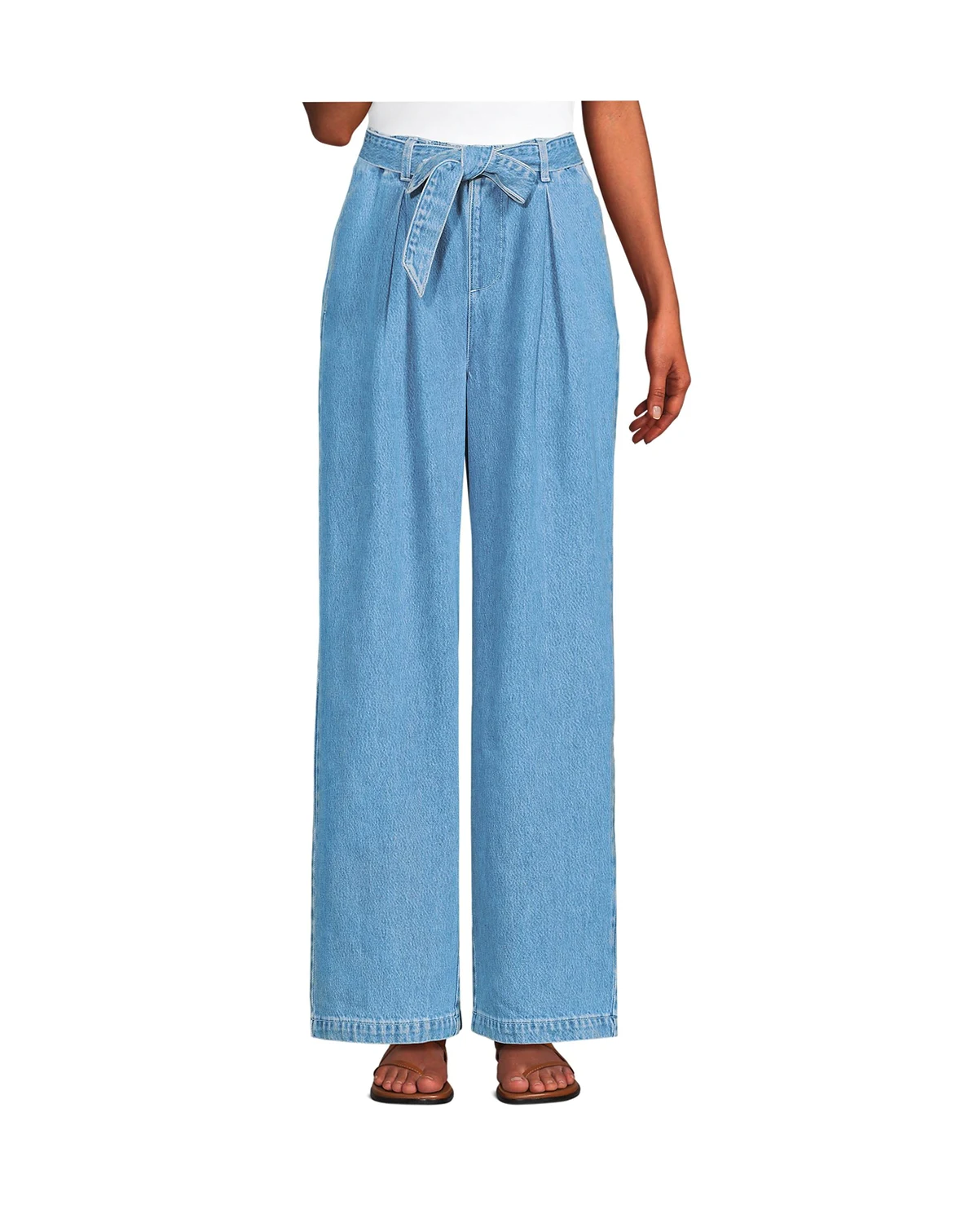 Women's High Ridge Twill Pull On Pleated Wide Leg Pants