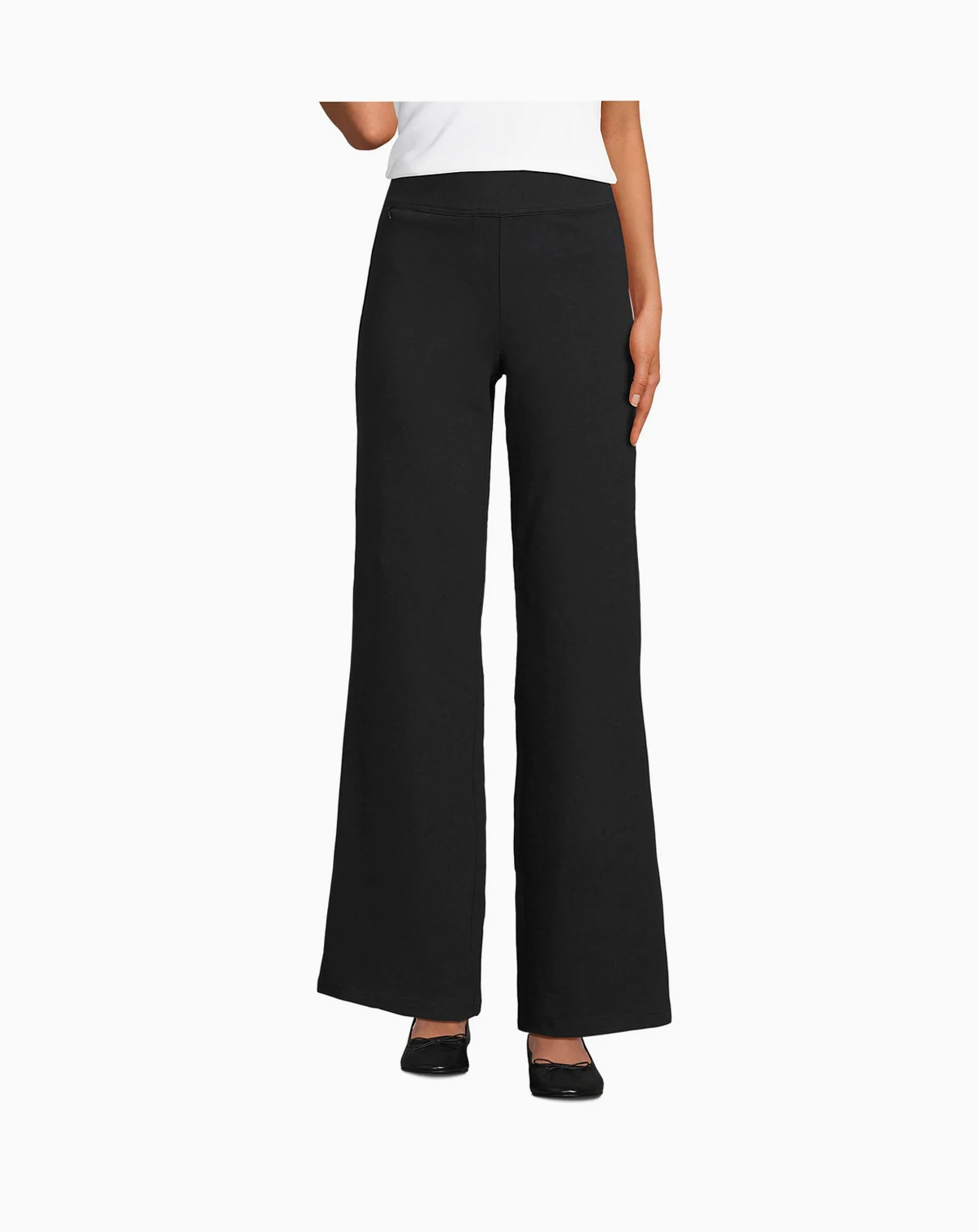 Women's Petite Starfish High Rise Pull On Wide Leg Pocket Pants