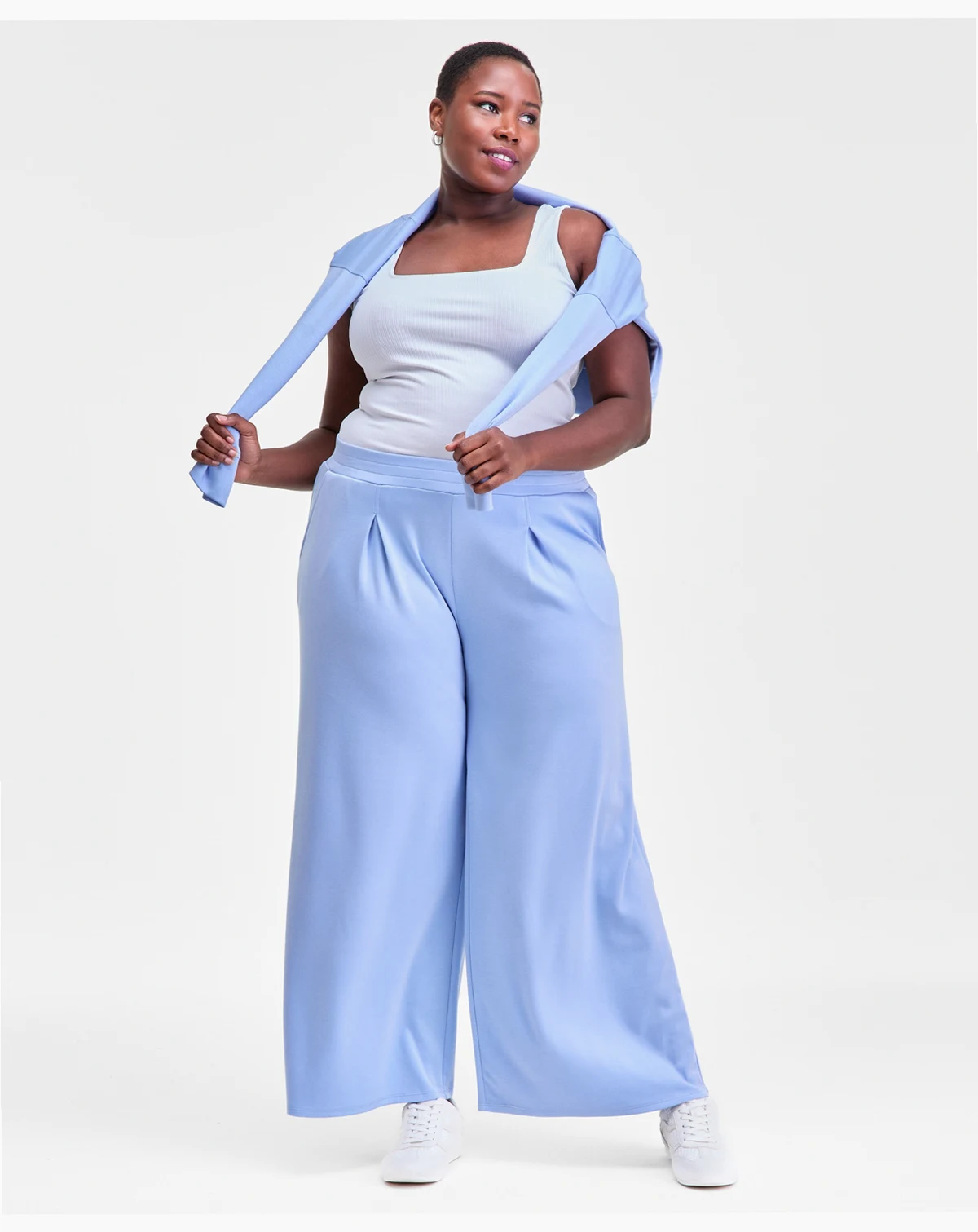 Plus Size Pull-On Wide-Leg Sweatpants, Macy's Exclusive