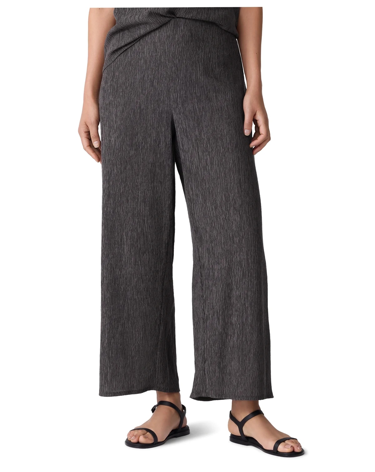 Petite High Waist Wide-Leg Ankle Pants