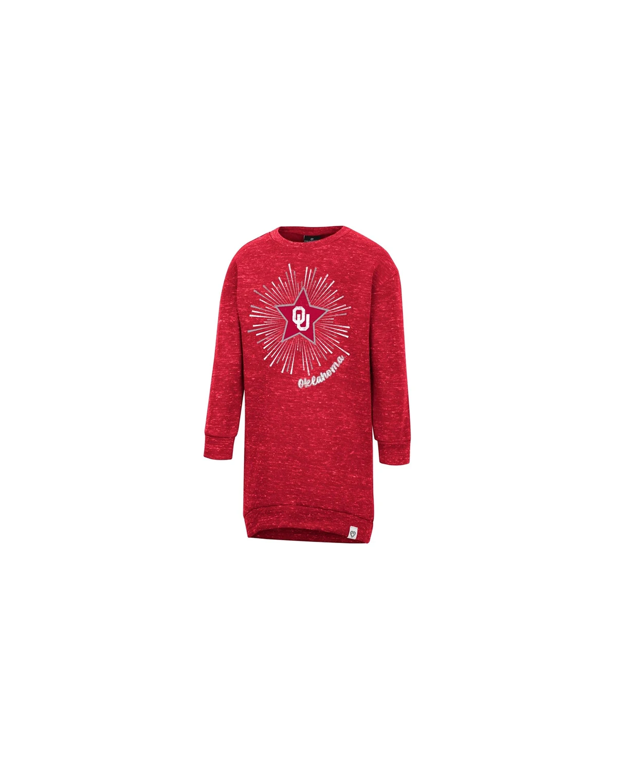 Girls Toddler Crimson Distressed Oklahoma Sooners Cindy Lou Sweatshirt Dress