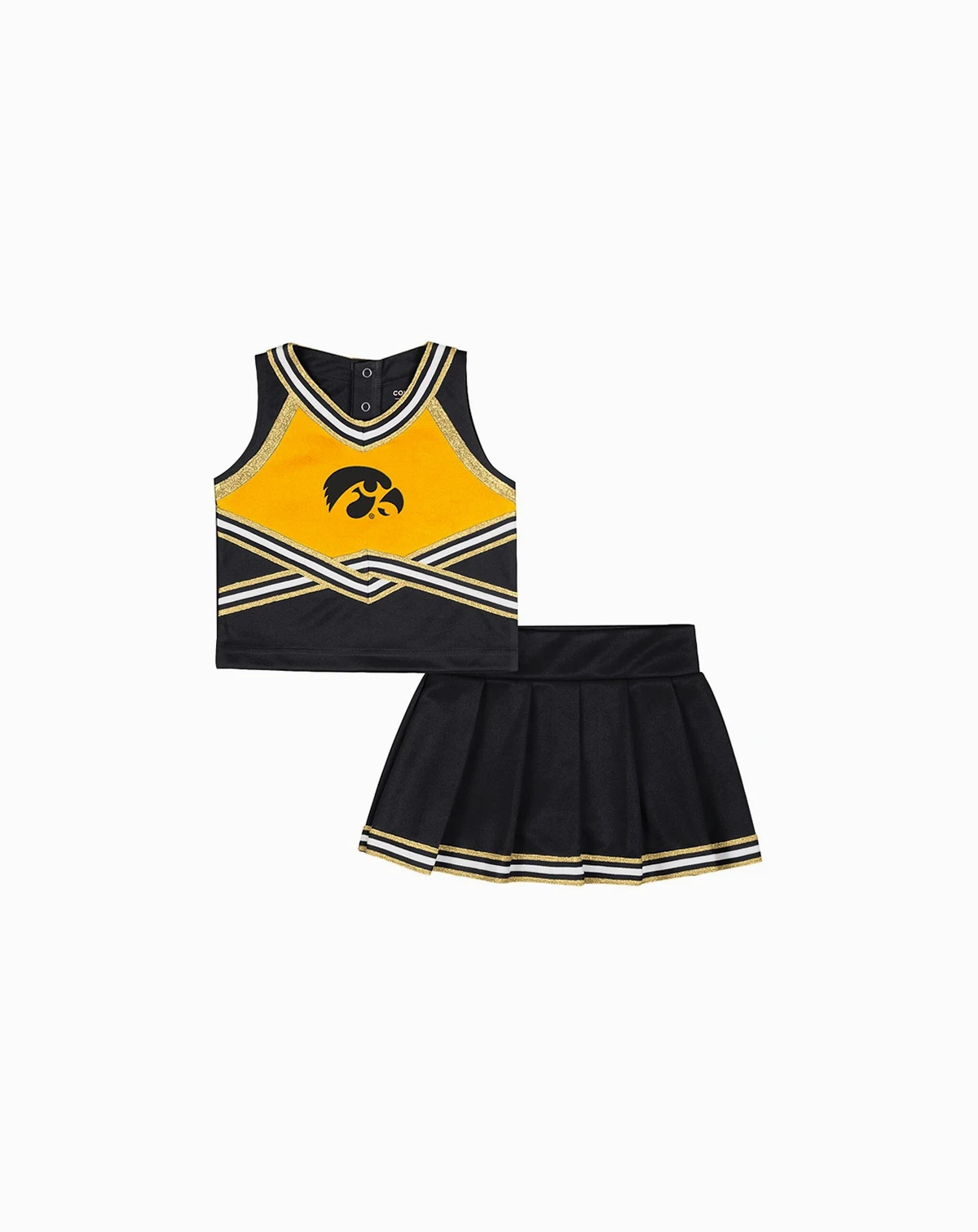 Girls Toddler 2-Piece Black Iowa Hawkeyes Lollipop Park Cheer Set