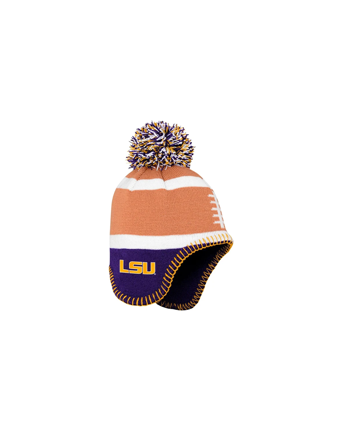 Toddler Brown LSU Tigers Football Head Knit Hat with Pom
