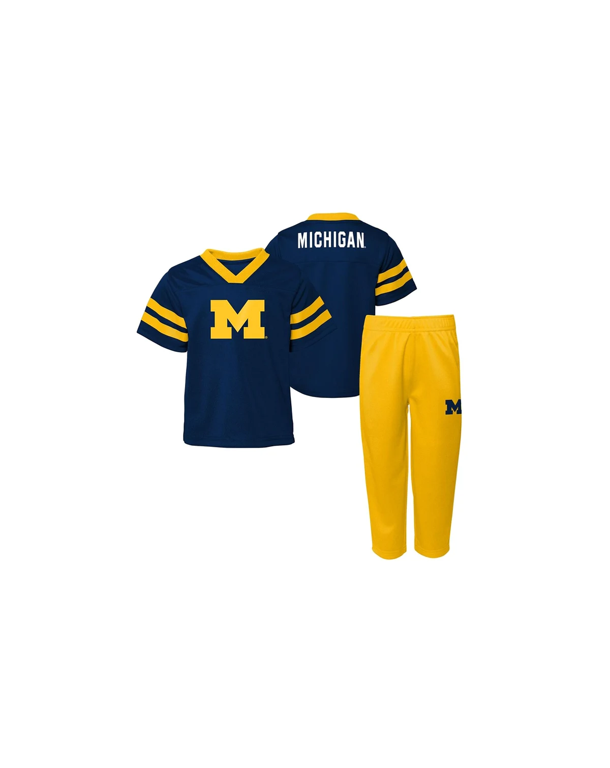 Toddler 2-Piece Navy/Maize Michigan Wolverines Red Zone Two-Piece V-Neck Top and Pants Set