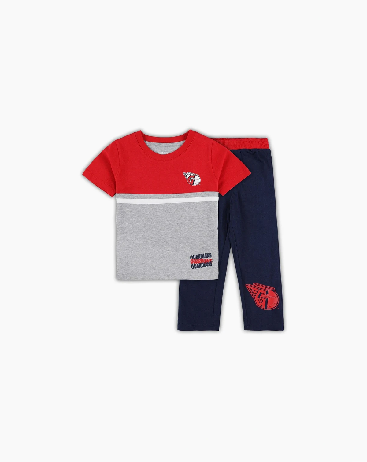 Toddler Boys and Girls Navy, Red Cleveland Guardians Batters Box T-shirt and Pants Set