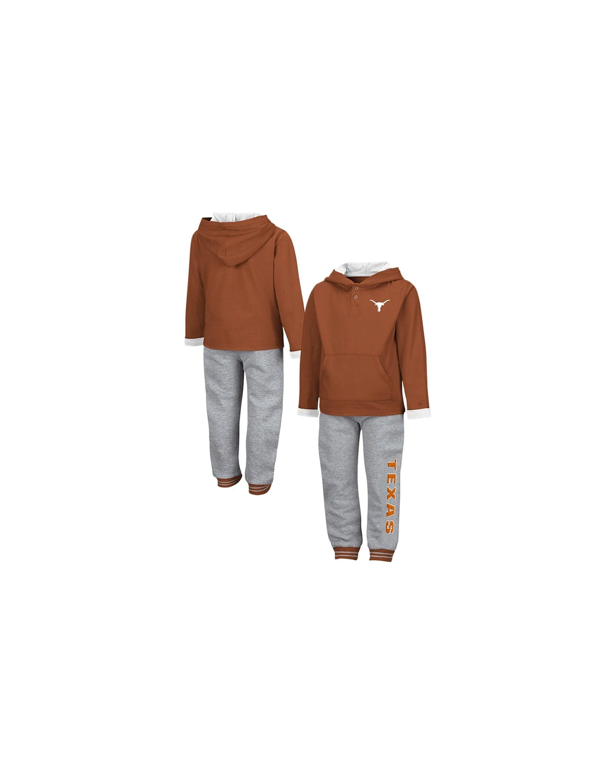 Toddler 2-Piece Texas Orange/Heather Gray Texas Longhorns Poppies Hoodie and Sweatpants Set