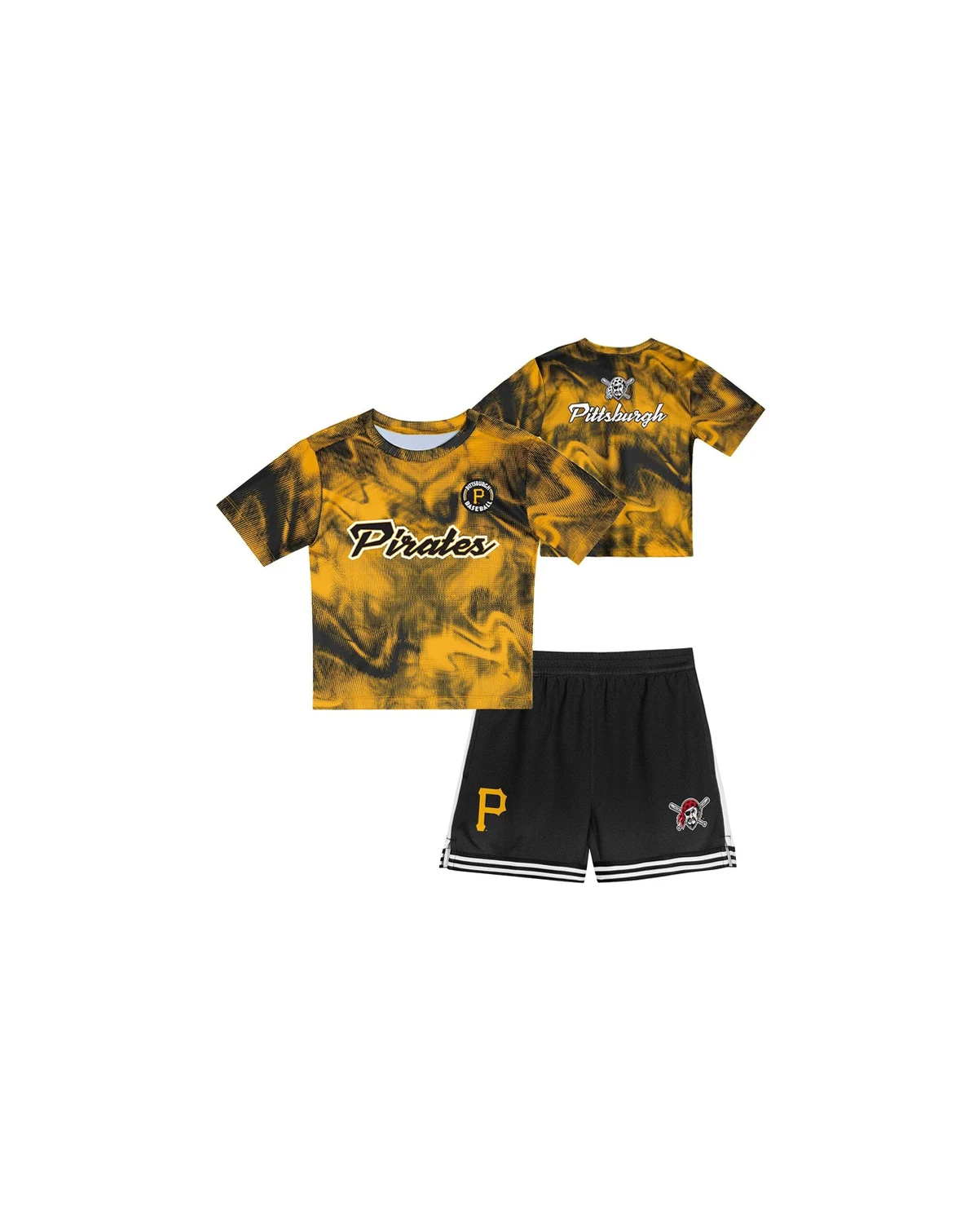 Toddler Gold/Black Pittsburgh Pirates Pinch Hitter Infielder T-Shirt and Shorts Set