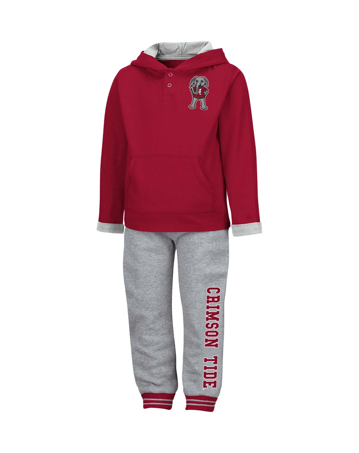 Toddler Boys and Girls Boy's Crimson, Heathered Gray Alabama Crimson Tide Poppies Hoodie and Sweatpants Set