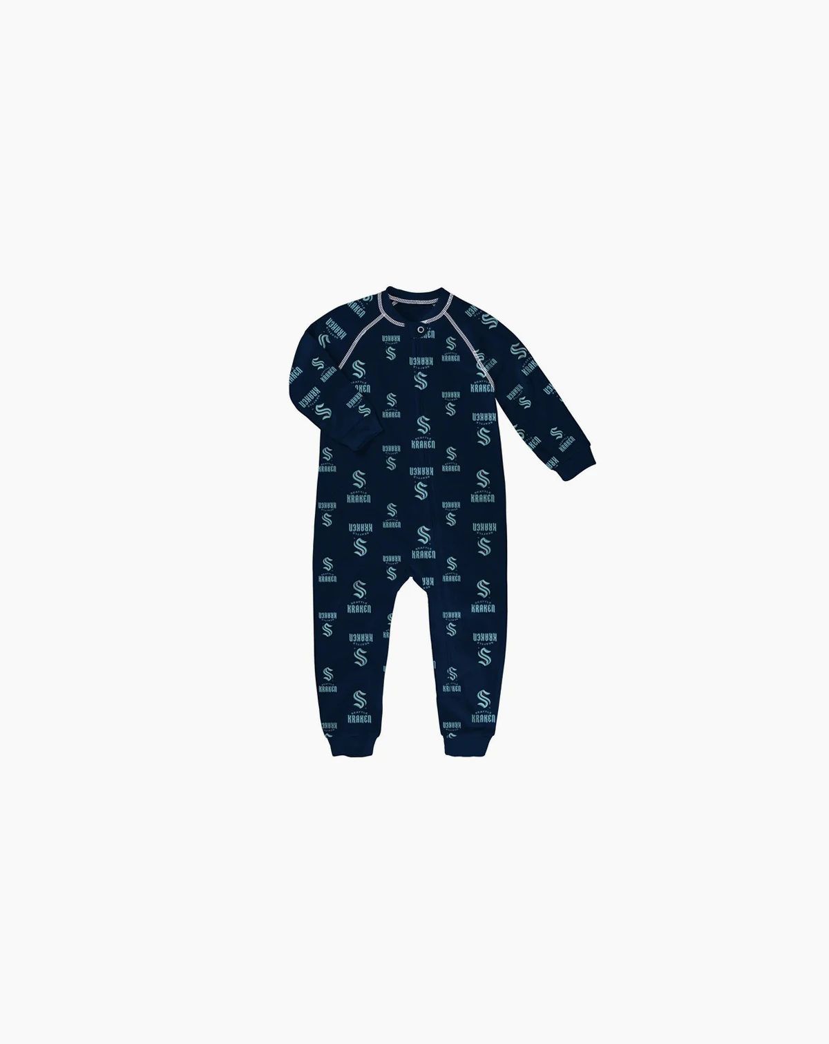 Toddler Boys and Girls Navy Seattle Kraken Team Print Raglan Full-Zip Jumper Pajamas