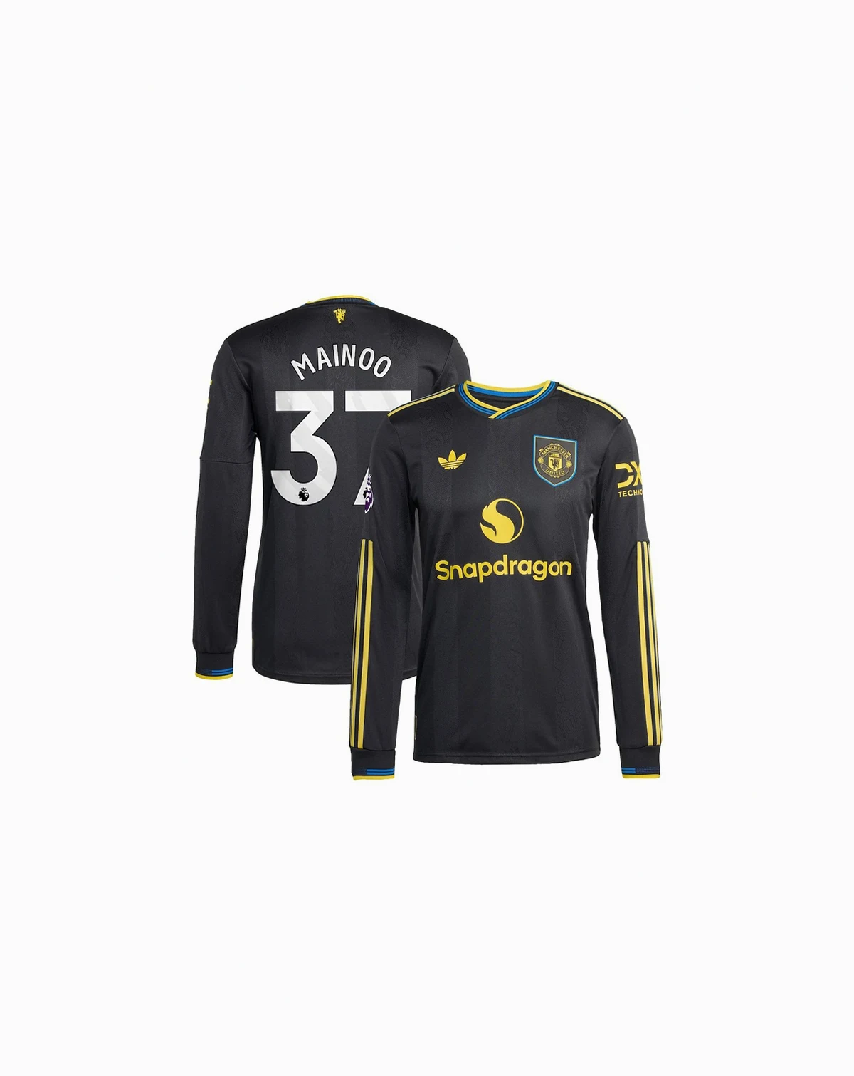 Men's Kobbie Mainoo Black Manchester United 2025/26 Third Authentic Long Sleeve Player Jersey