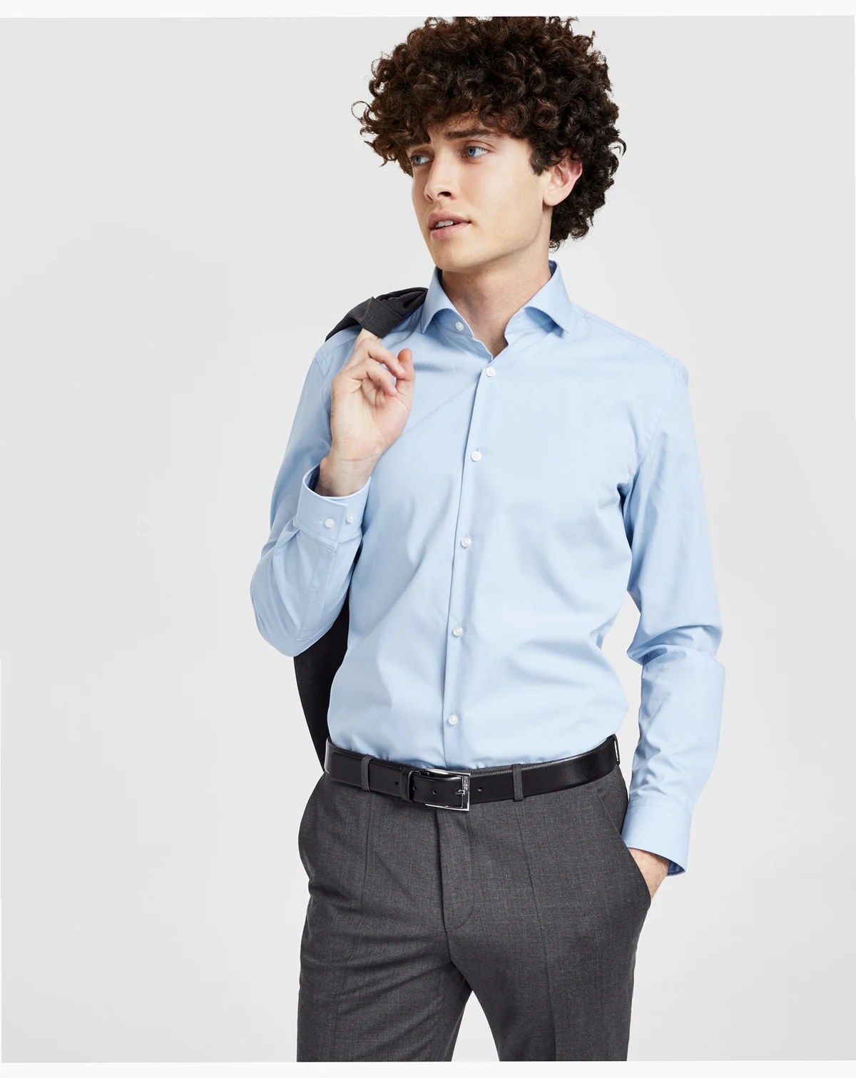 Men's Slim Fit Solid Dress Shirt