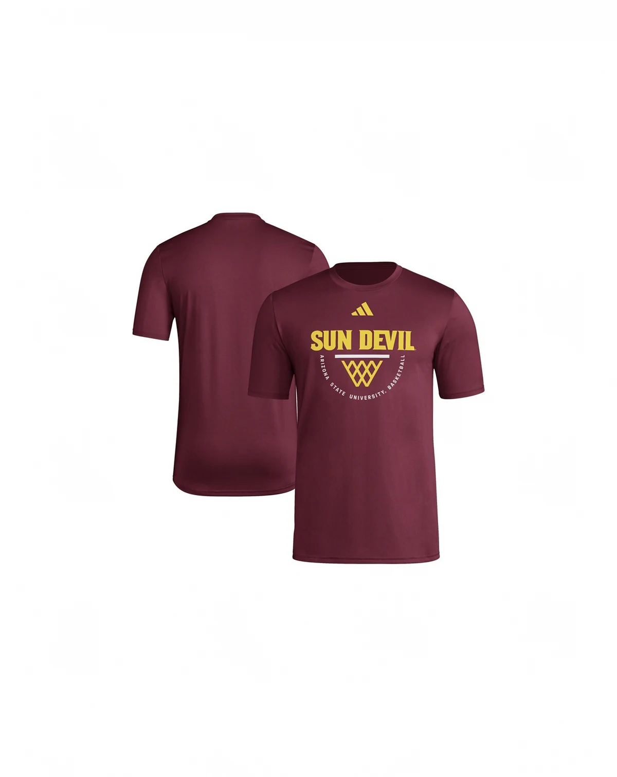 Men's Maroon Arizona State Sun Devils Basketball Practice Net Arch Pregame T-Shirt