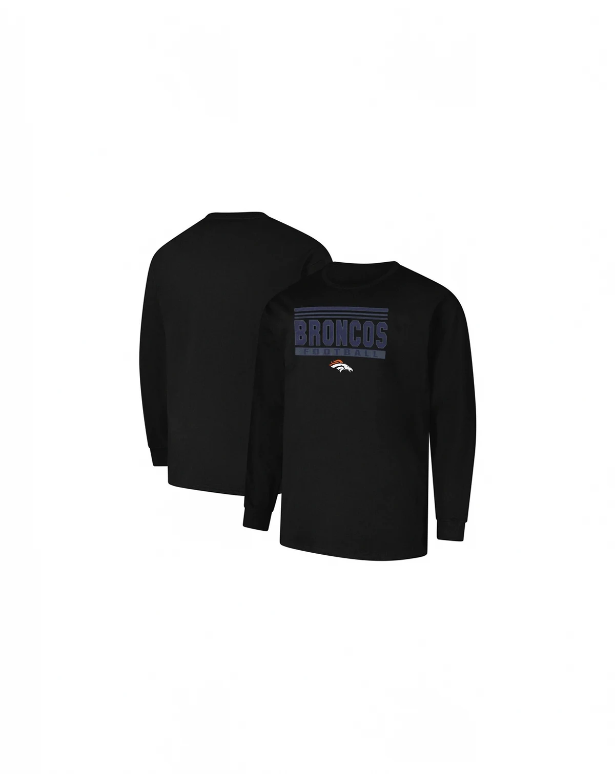 Men's Black Denver Broncos Big Tall Pop Long Sleeve T-Shirt