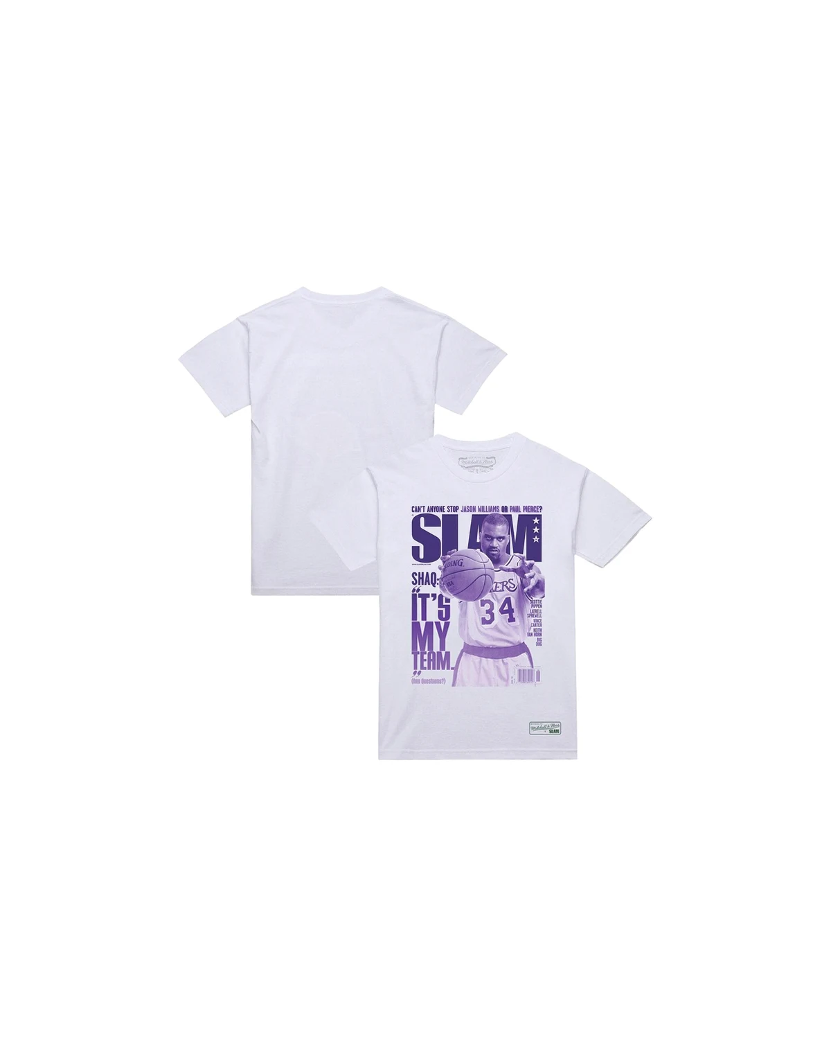 Men's Shaquille O'Neal White Los Angeles Lakers SLAM Gradient T-Shirt