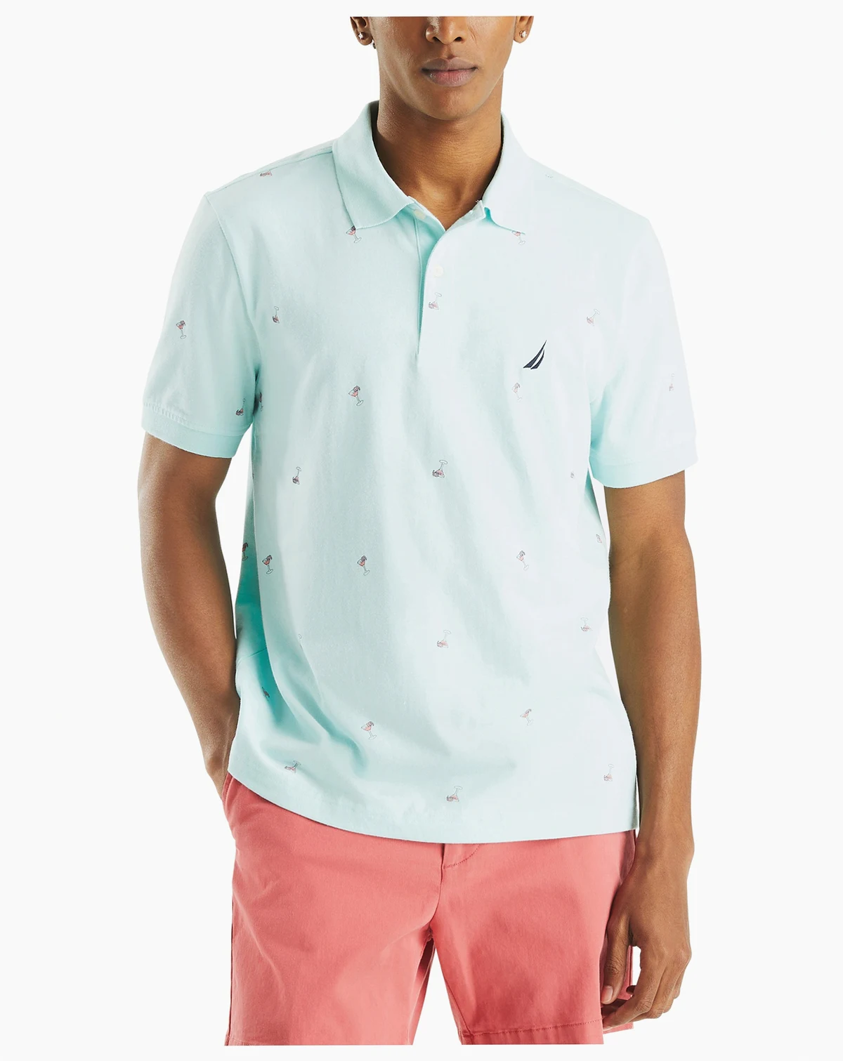 Men's Classic-Fit Novelty Cocktail Print Polo Shirt