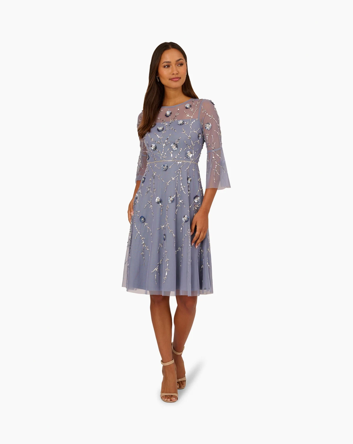 Women's Beaded Bell-Sleeve Dress