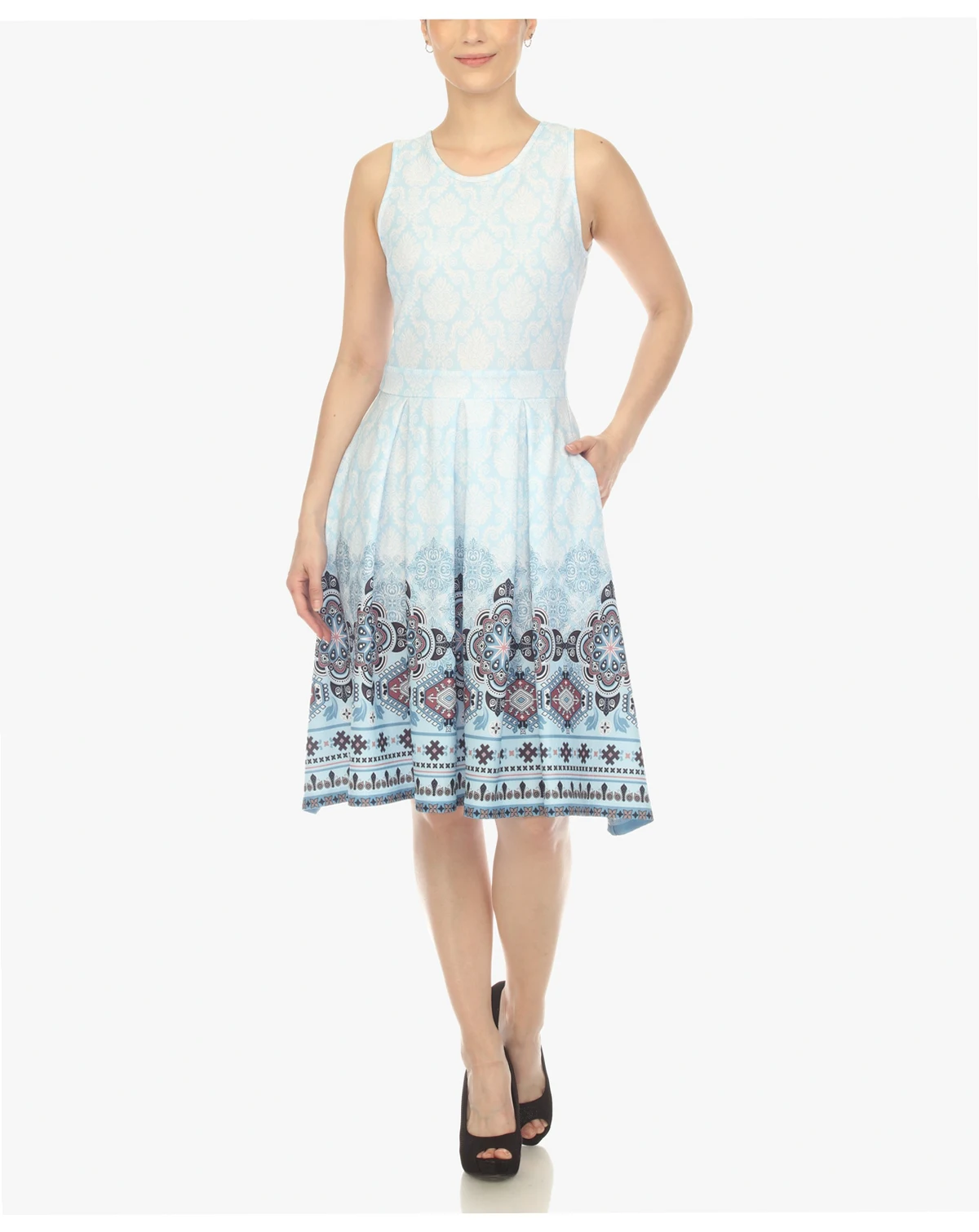 Women's Fit and Flare Knee Length Dress