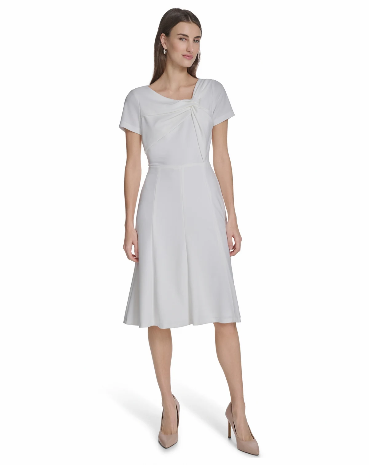 Women's Twist Neck Midi Dress