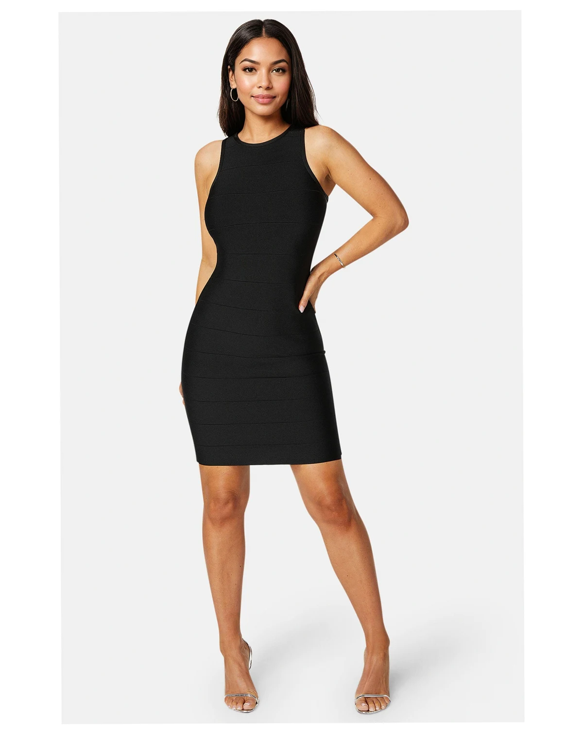 Women's Racer Neck Bandage Short Dress