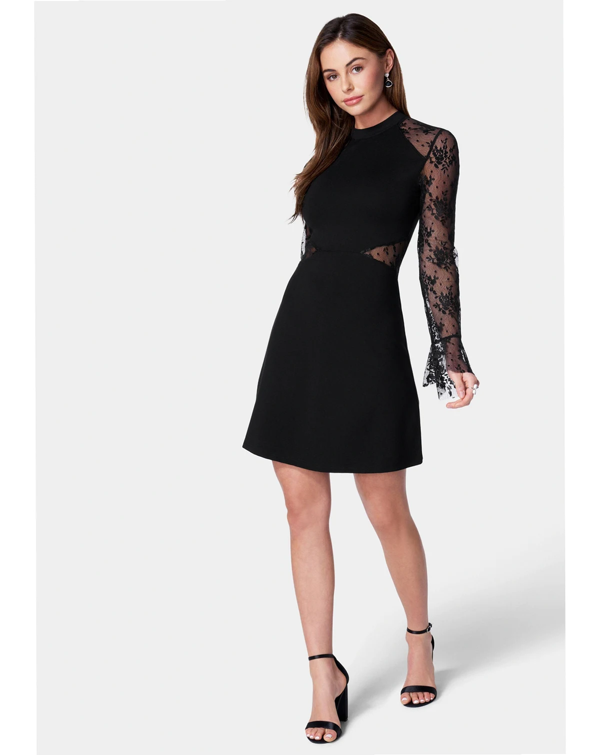 Women's Lace Bell Sleeve Cutout Dress