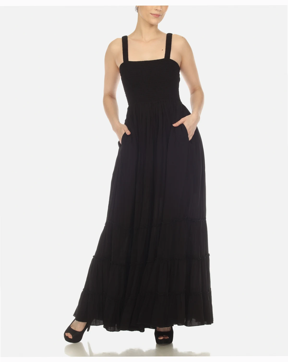 Women's Smocked Ruffle Maxi Dress
