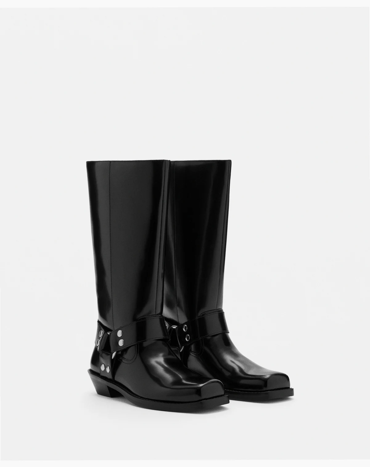 Women's Metallic Details Square Toe Boots