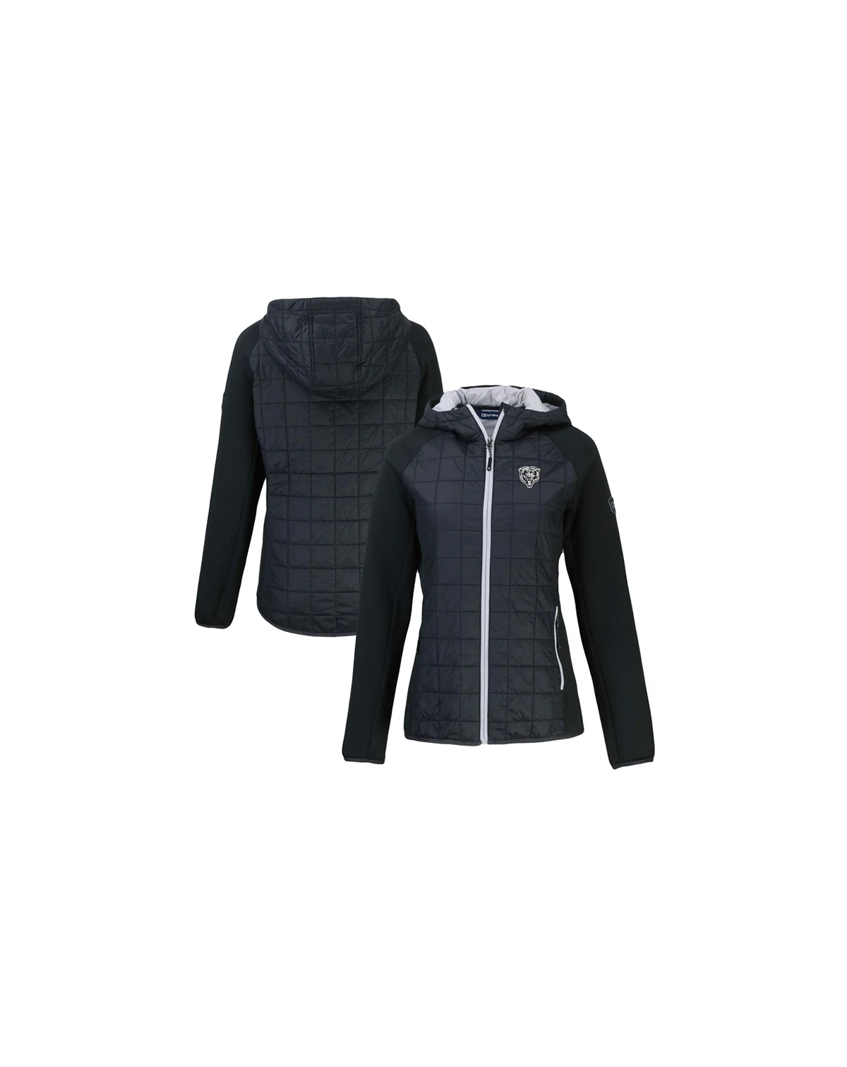 Women's Black Chicago Bears Rainier PrimaLoft Eco Hybrid Full-Zip Hoodie Jacket
