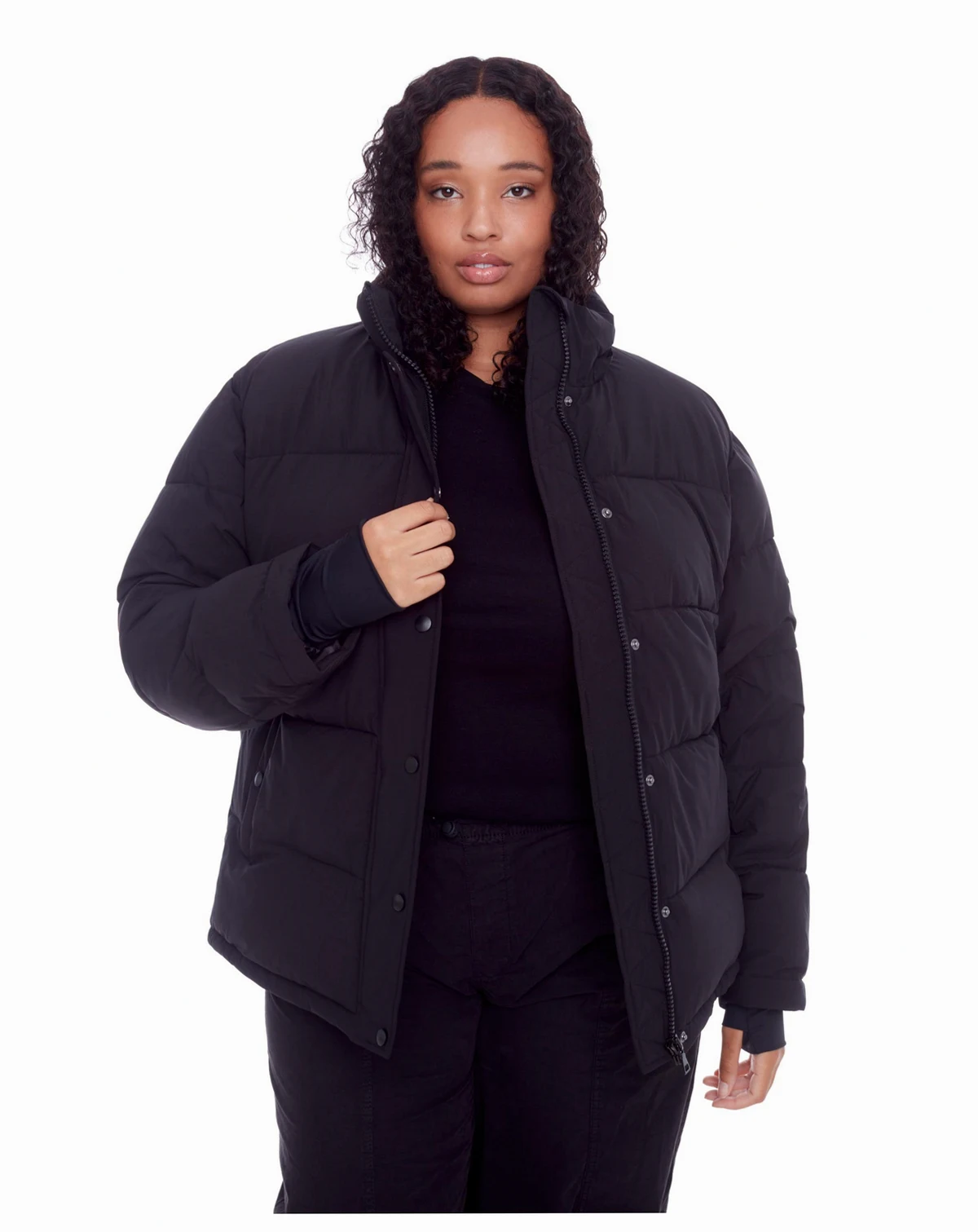 Plus Size Forillon Short Quilted Puffer Jacket