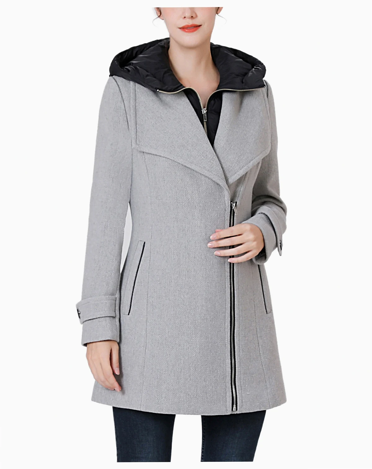 Women's Maria Hooded Boucle Wool Coat