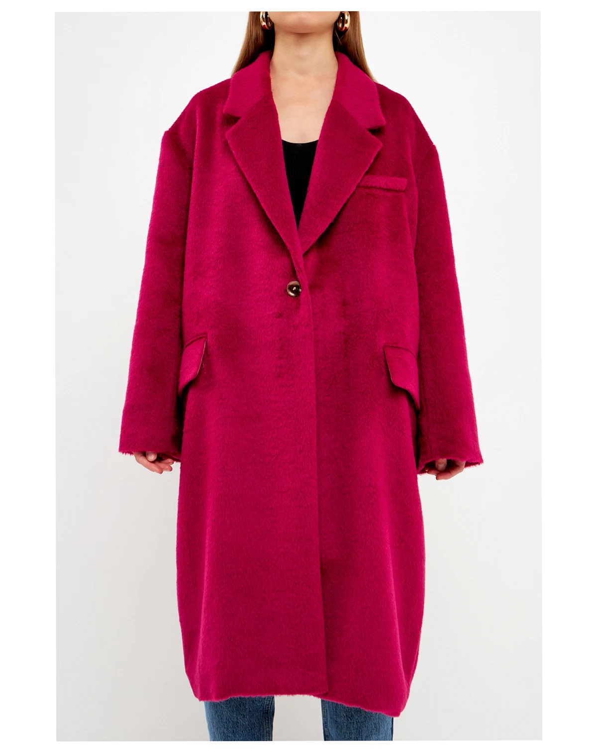 Women's Single Button Oversize Coat