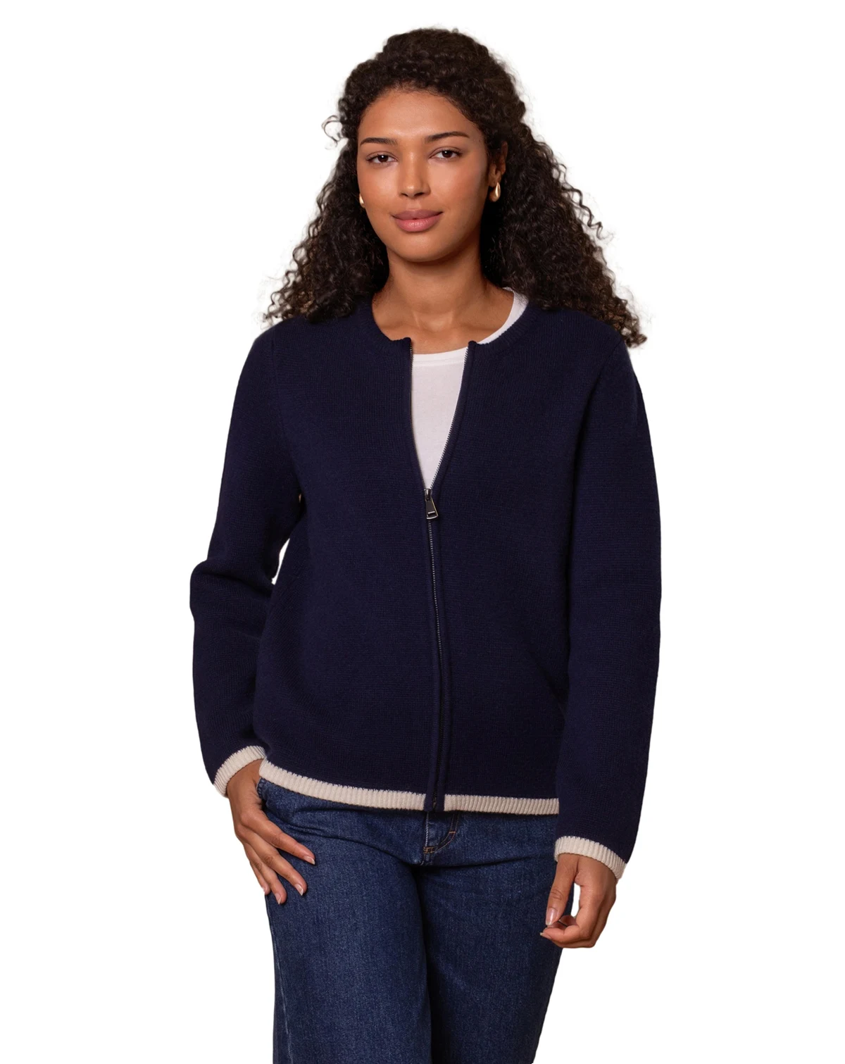 Women's Zip Through Knitted Jacket