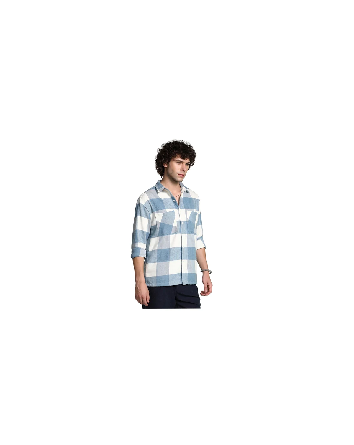 Men's Powder Blue Buffalo Utility Shacket