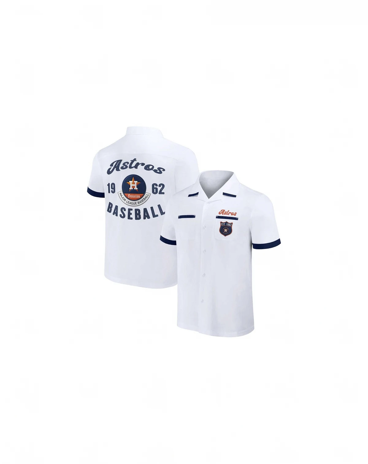 Men's Darius Rucker Collection by White Houston Astros Bowling Button-Up Shirt