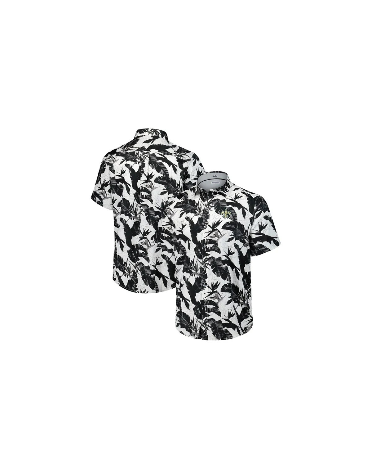 Men's Black New Orleans Saints Sunnyvale Blooms Camp Button-Up Shirt