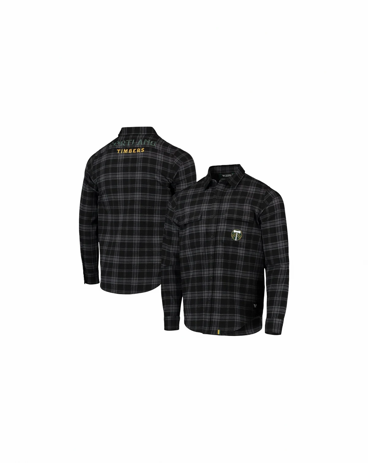 Men's Black Portland Timbers Buffalo Check Button-Up Shirt