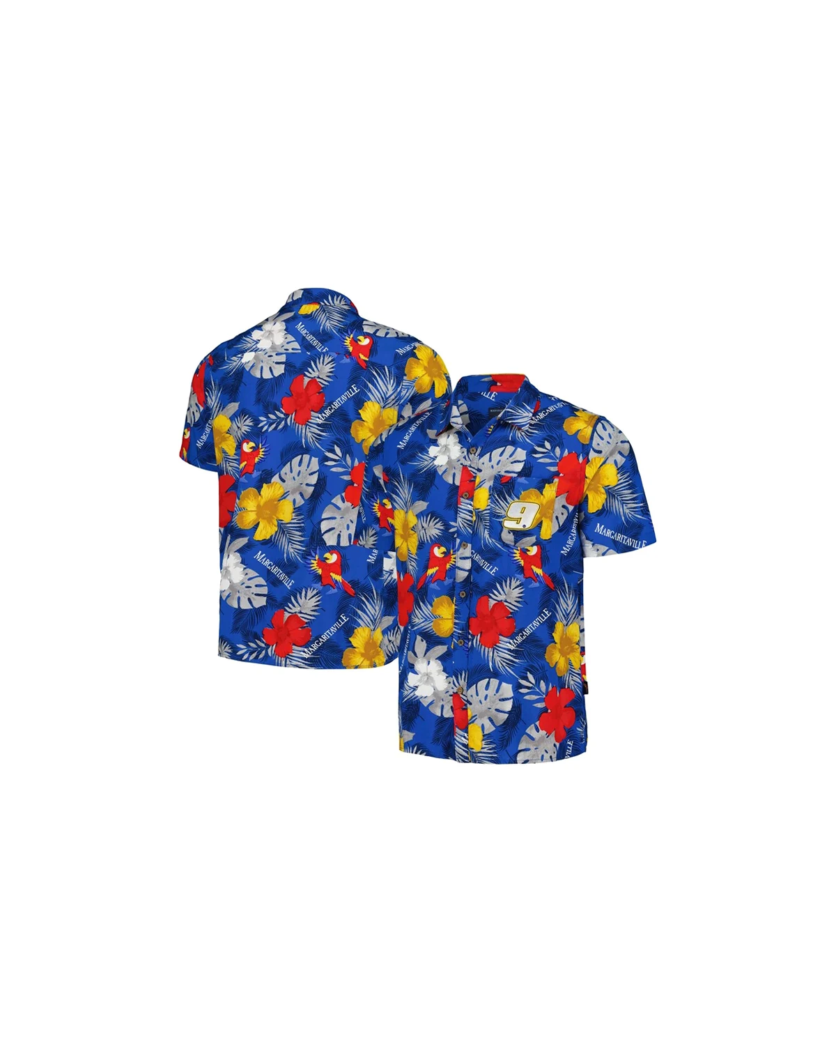 Men's Royal Chase Elliott Island Life Floral Party Full-Button Shirt